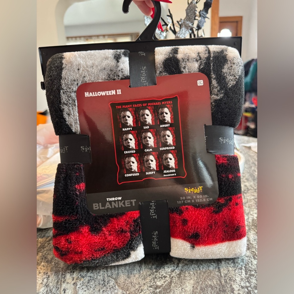 Spirit Halloween II Red and Black Throw Blanket